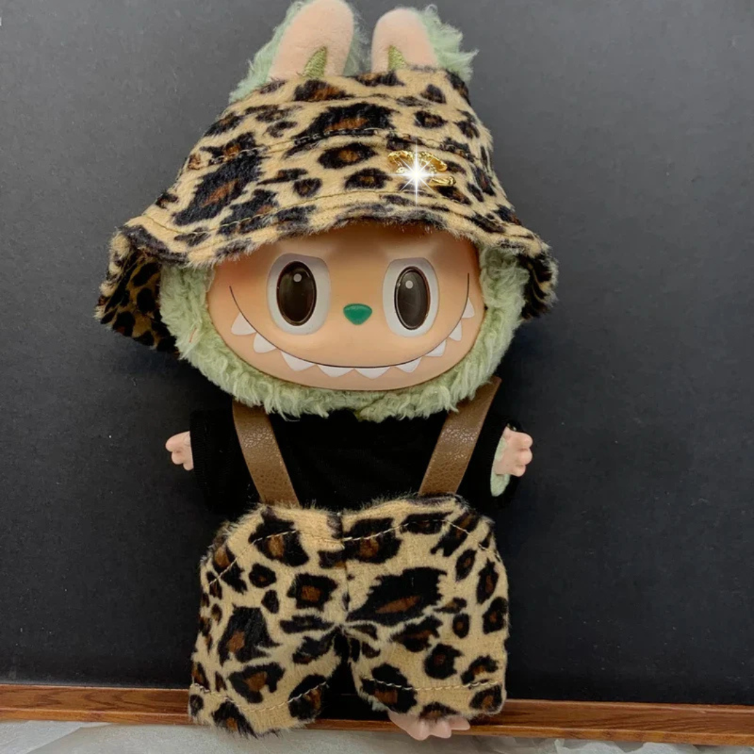 Labubu CNL Exclusive Leopard Print Leather Three-Piece Set