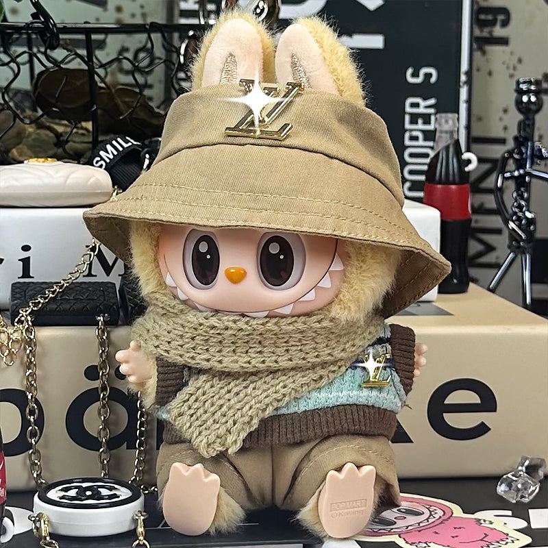 Labubu LV Exclusive Gold Khaki Suit