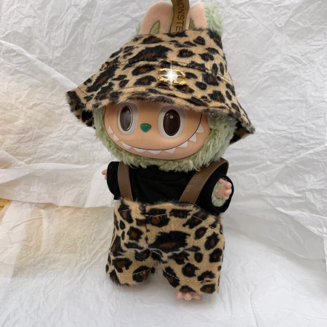 Labubu CNL Exclusive Leopard Print Leather Three-Piece Set