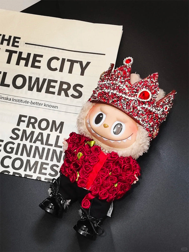 Labubu Clothes G-Dragon Red Rose and Crown
