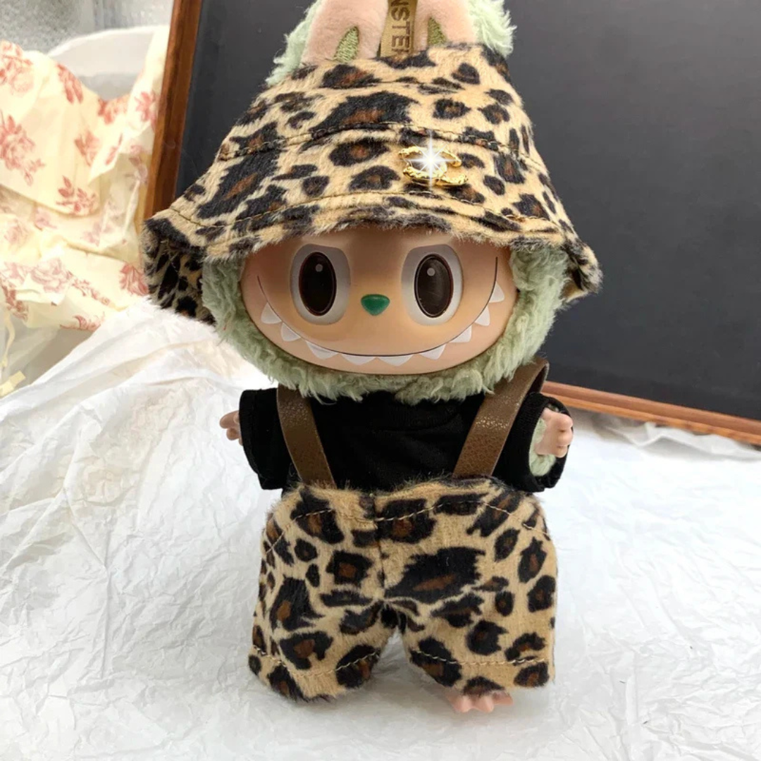 Labubu CNL Exclusive Leopard Print Leather Three-Piece Set