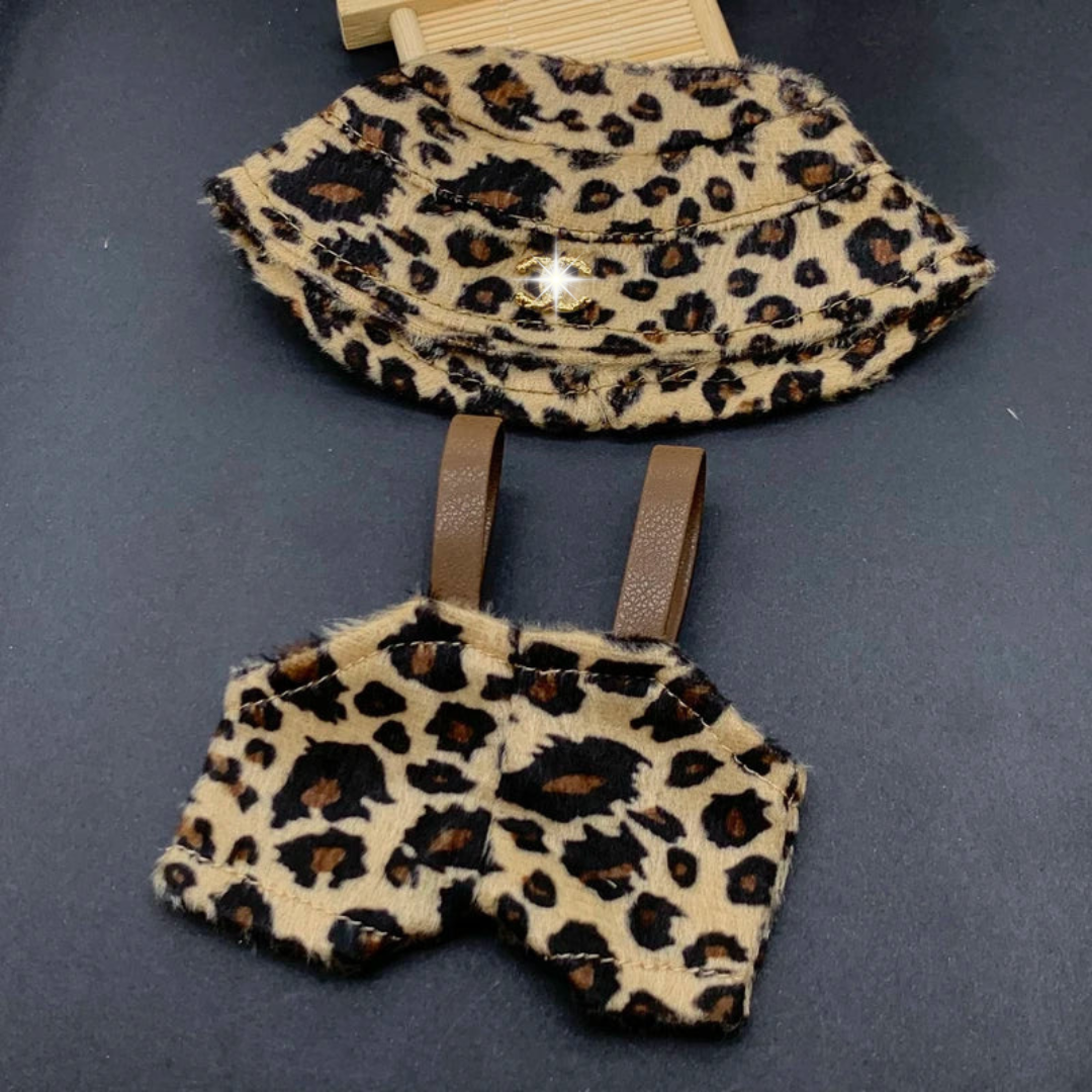 Labubu CNL Exclusive Leopard Print Leather Three-Piece Set