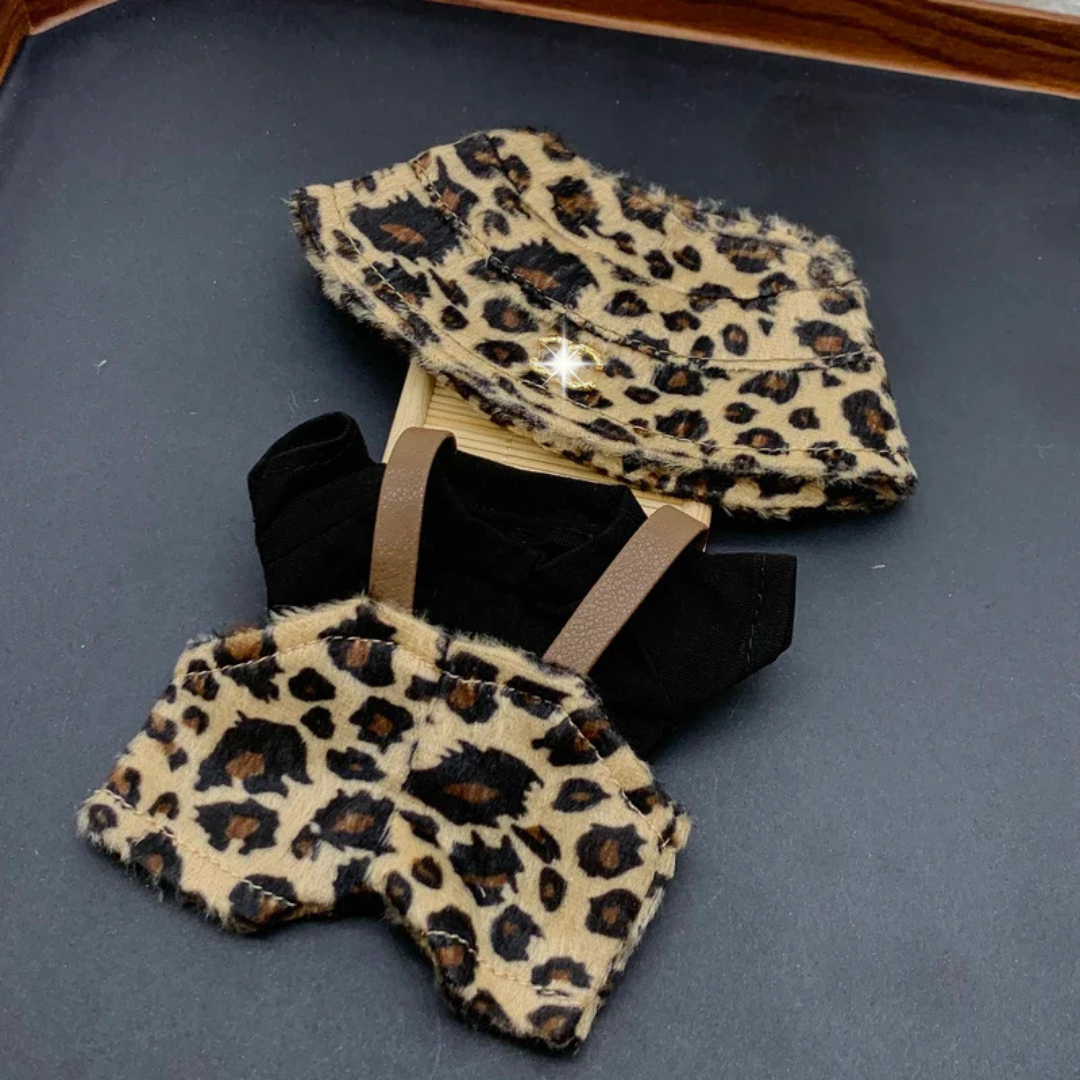 Labubu CNL Exclusive Leopard Print Leather Three-Piece Set