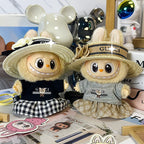 Labubu GC exclusive design grey top and straw hat set