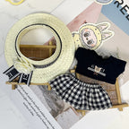 Labubu GC exclusive design black top and straw hat set