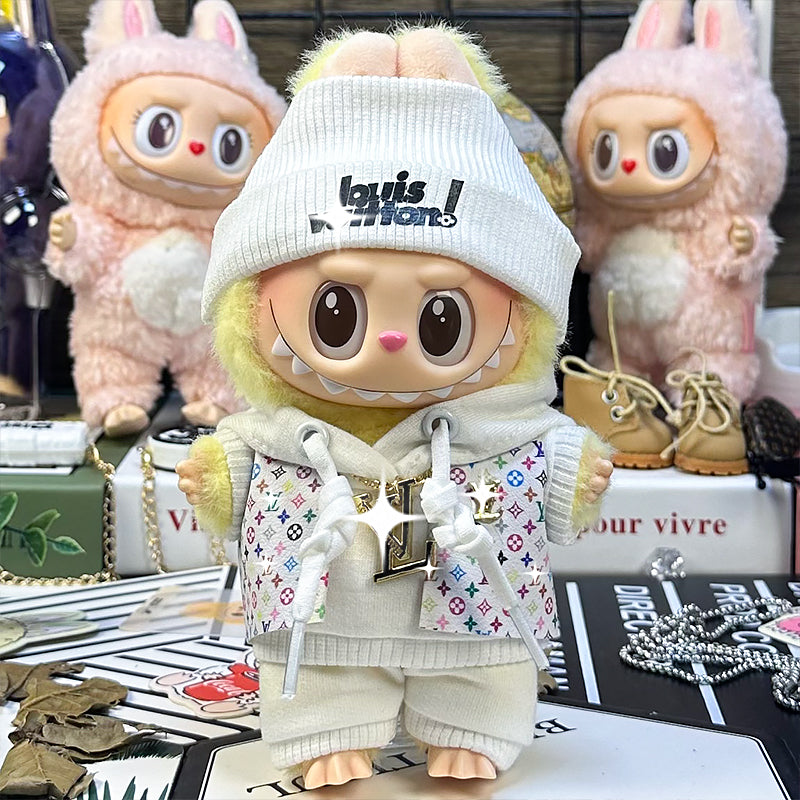 Labubu Large LV Exclusive Design White Suit