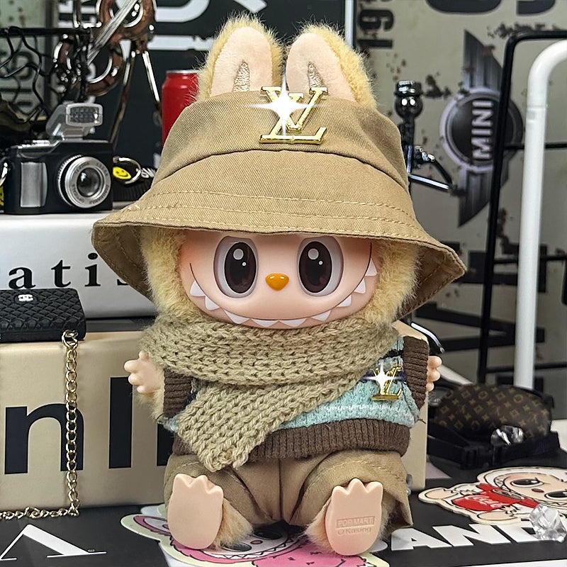 Labubu LV Exclusive Gold Khaki Suit