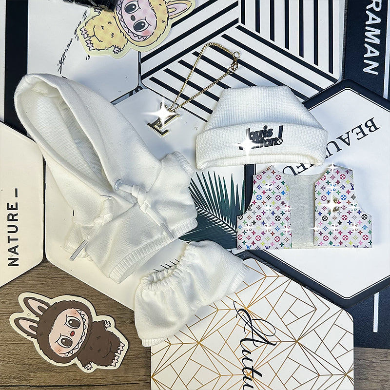 Labubu Large LV Exclusive Design White Suit