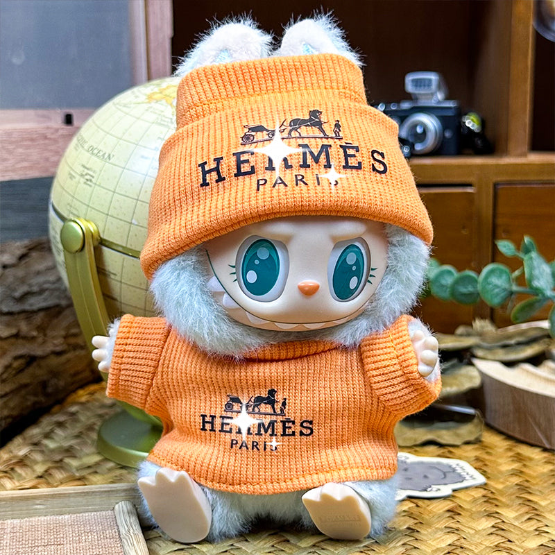Labubu Herms Exclusive Orange Suit