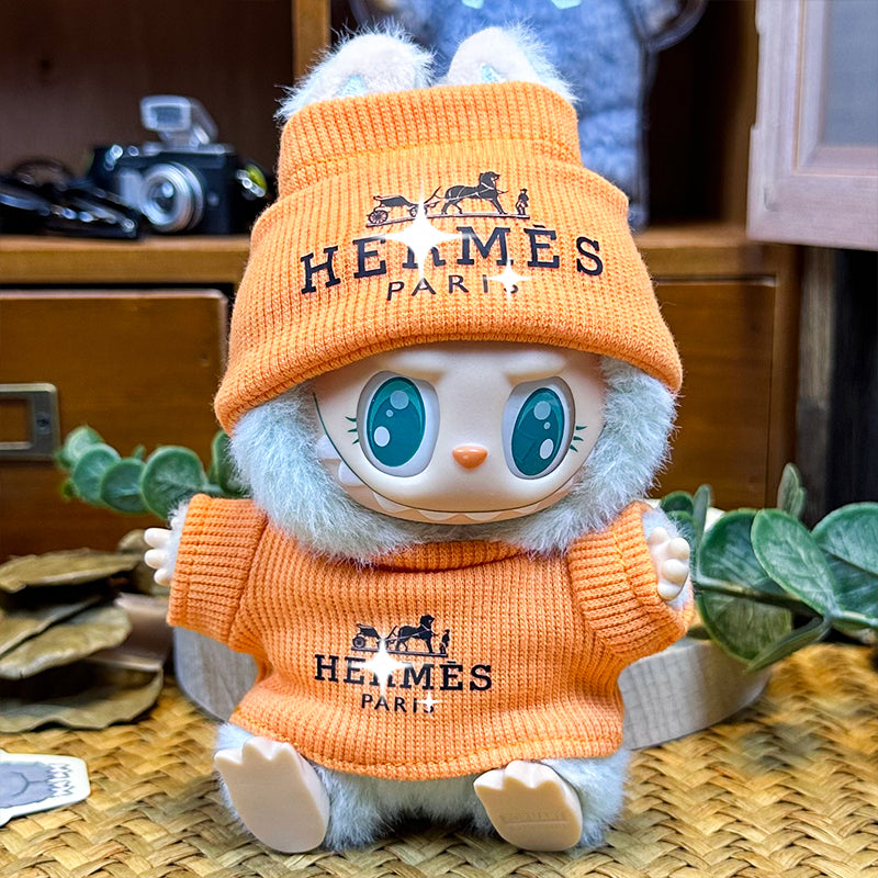 Labubu Herms Exclusive Orange Suit