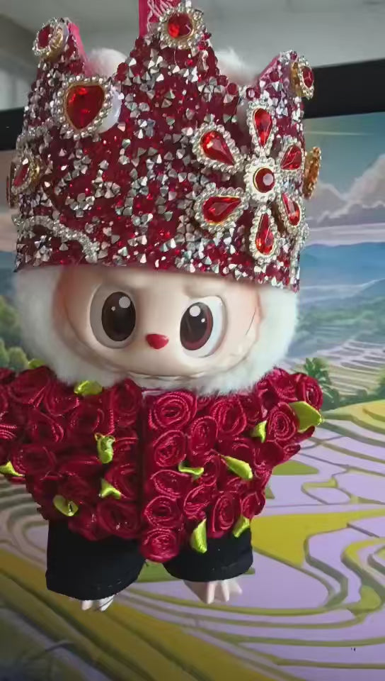 Labubu Clothes G-Dragon Red Rose and Crown
